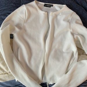 PrettyLittleThing White Zip Up Cardigan